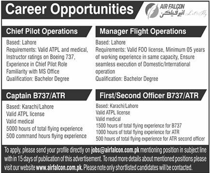 falcon air 2021 karachi openings multiple jobs
